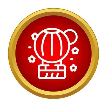 Hot air balloon icon representing travel and adventure Stock Illustration