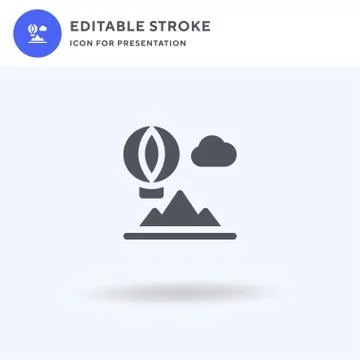 Hot Air Balloon icon vector, filled flat sign, solid pictogram isolated on wh Stock Illustration