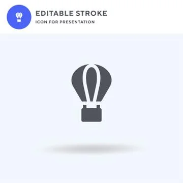 Hot Air Balloon icon vector, filled flat sign, solid pictogram isolated on white Illustrazione stock