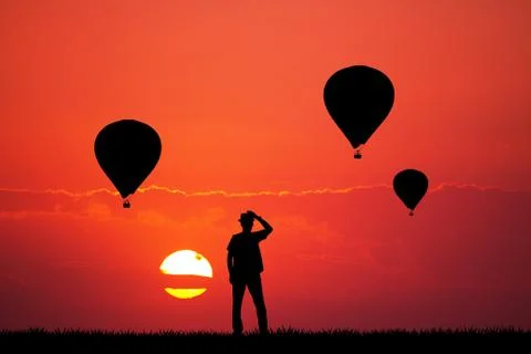 Hot air balloon Stock Illustration