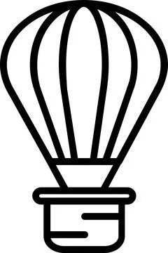 Hot Air Balloon Line Icon Design Stock Illustration