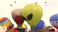 Hot Air Balloon Mass Ascension With Alien Balloon HD Footage