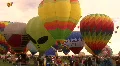 Hot Air Balloon Mass Ascension With Alien Balloon HD Footage