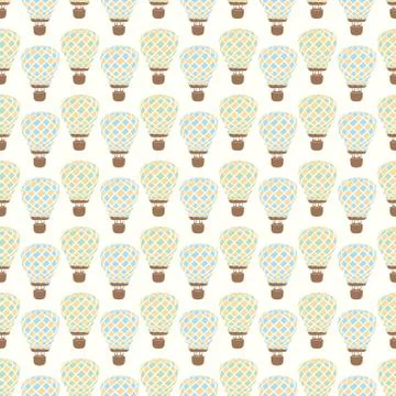 Hot air balloon pattern design Ilustração Stock
