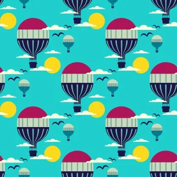 Hot air balloon pattern Stock Illustration