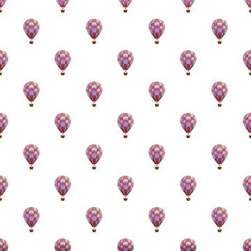 Hot air balloon pattern with red and blue elements 스톡 일러스트