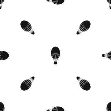 Hot air balloon pattern seamless black Stock Illustration