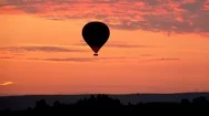 Hot Air Balloon Peaceful Sunset Journey Stock Footage