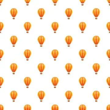 Hot air balloon seamless pattern repeating transport background Stock Illustration