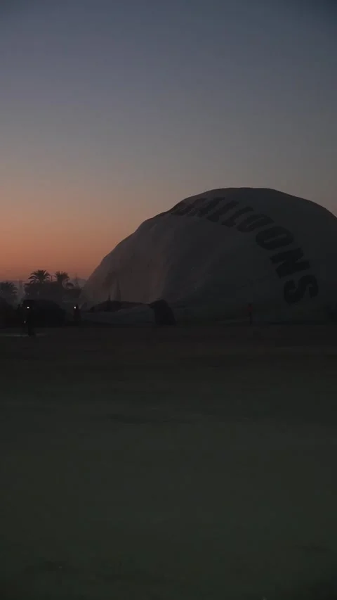 Hot Air Balloon Setup at Dawn Stock Footage 310273980