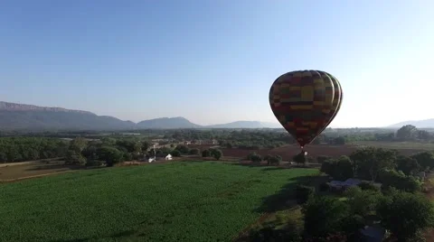 Hot Air Balloon at sunrise in Africa. scene 3 Stock Footage