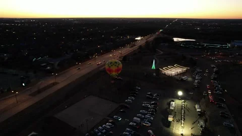 Hot air balloon at sunset Stock Footage 240220977