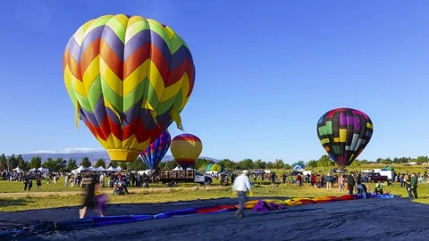 Hot Air Balloon Tear Down Process Time Lapse - Reno NV Stock Footage 115679580