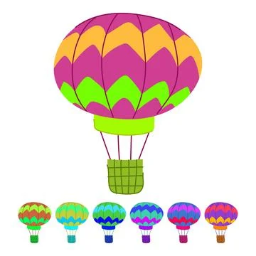Up hot air balloon vector cartoon graphic Ilustração Stock