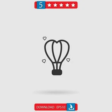 Hot air balloon vector icon Stock Illustration