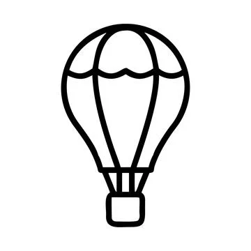 Hot air balloon vector line icon Stock Illustration