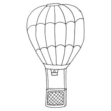 Hot Air Balloon vector logo design template. retro airship or transport icon. Stock Illustration