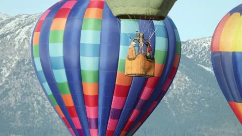 Hot Air Balloons in Carson Valley Nevada with Shallow Depth of Field - 06 Stock Footage 200818311
