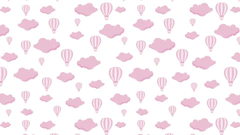 Hot Air Balloons Clouds Pattern Pink Stock Footage 243927466