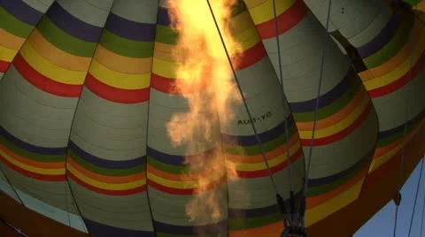 HOT AIR BALLOON'S FLAME Stock Footage