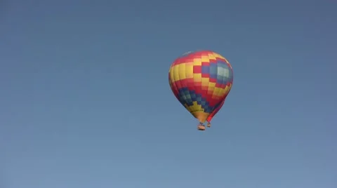 Hot air balloons in flight Stock Footage 8996059