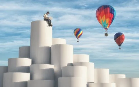 Hot air balloons Stock Illustration
