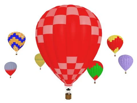 Hot air balloons isolated on white background Stock Illustration
