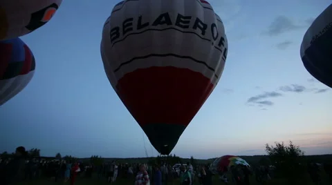 Hot air baloon glows Stock Footage 53248776