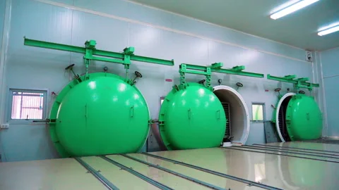 Hot Air Circulation Drying Oven pan left to right Stock-Footage 156072561