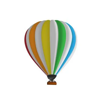 Hot air rainbow balloon vector illustration. Graphic isolated colorful parachute 스톡 일러스트