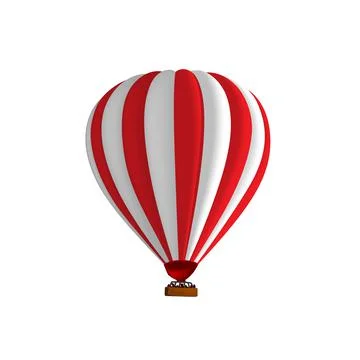Hot air red balloon vector illustration. Graphic isolated colorful parachute Stock Illustration