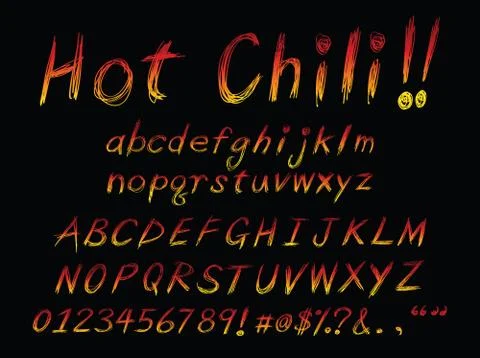 Hot alphabets イラスト素材