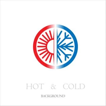 Hot and cold circle background Stock Illustration