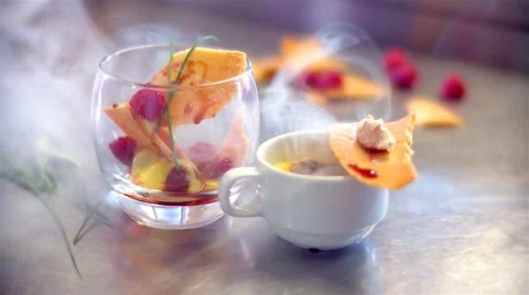 Hot and cold dessert Stock Footage 62473902