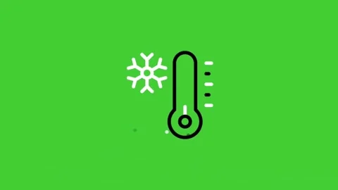 Hot and cold temperature animated icon on green screen background Stock Footage 314731686