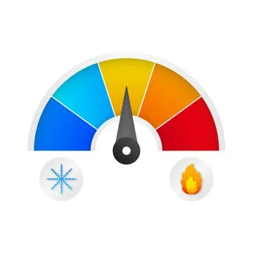 Hot and cold temperature icon. Sun and snowflake. Stock Illustration