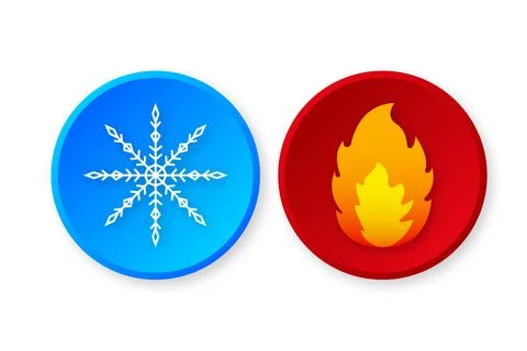 Hot and cold temperature icon. Sun and snowflake. Stock Illustration