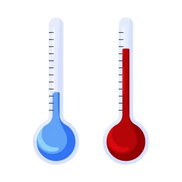 Hot and Cold Temperature Thermometer Set Stock Illustration