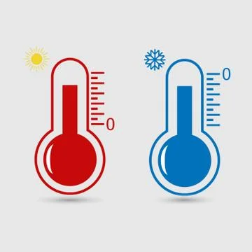 Hot and cold thermometer vector icon Stock-Illustration