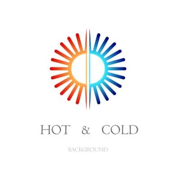 Hot and cold white background Stock Illustration