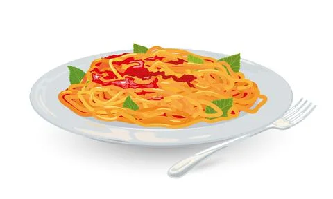 Hot and fresh cafe meal Illustrazione stock