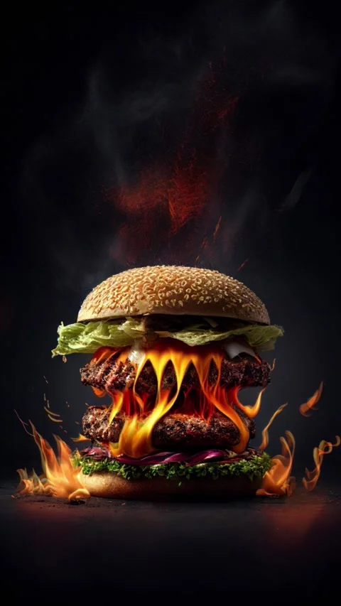 Hot and Fresh tasty delicious grilled hamburger. Motion Stock Footage 236352053