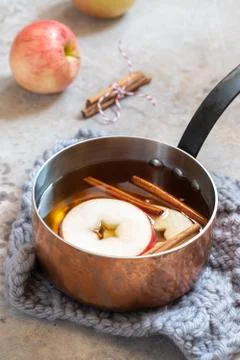 Hot apple cider with fall cinnamon and star anise Stock Photos