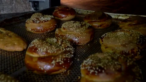 Hot bagels Video stock 158189066