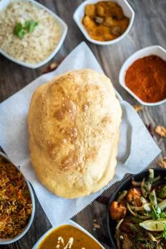 Hot baked poori bread Stock Photos