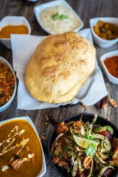 Hot baked poori bread Stock Photos