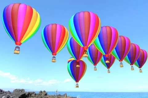 Hot balloons Stock Illustration