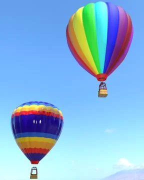 Hot balloons in the sky Stock Illustration