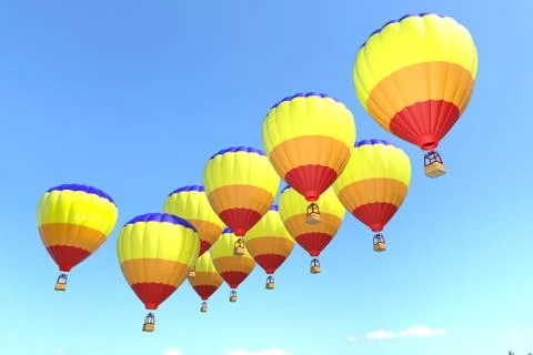 Hot balloons in the sky Stock Illustration