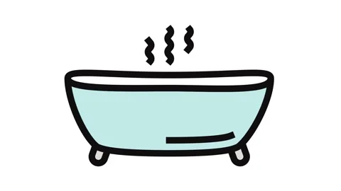 Hot bath color icon animation Stock Footage 326107264